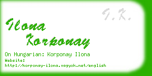 ilona korponay business card